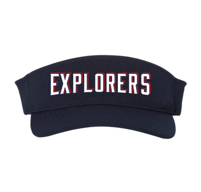 Explorers Navy Flexfit Visor - Columbus Explorers Shop
