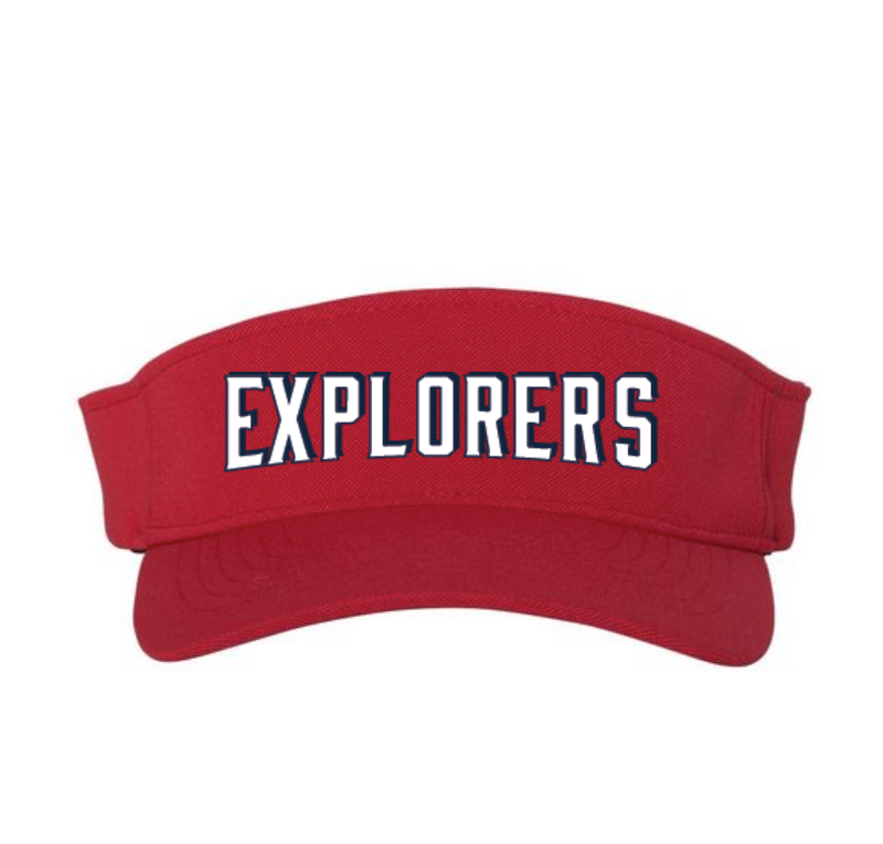 Explorers Red Flexfit Visor - Columbus Explorers Shop
