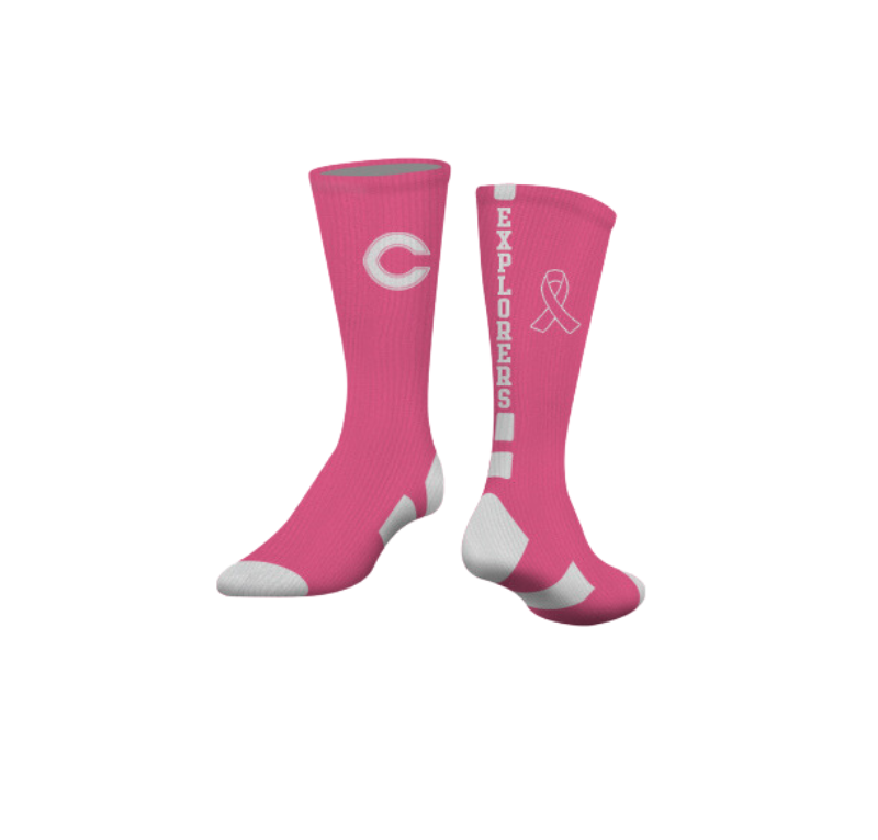 Columbus C Pink Crew Socks - 2021 - Columbus Explorers Shop