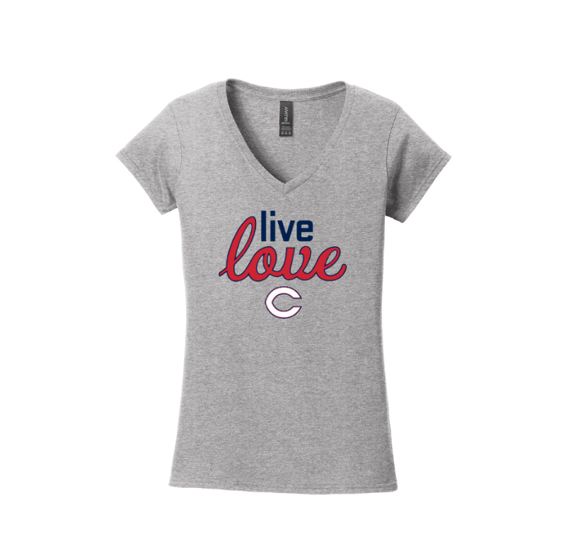 Live Love C Ladies T-Shirt (Grey) - Columbus Explorers Shop