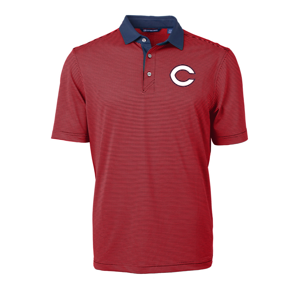 Cutter & Buck Navy/Red Striped Polo - Columbus Explorers Shop