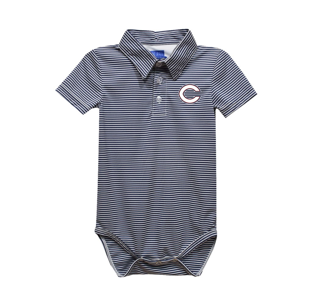 Baby Striped Polo Onesie - Columbus Explorers Shop