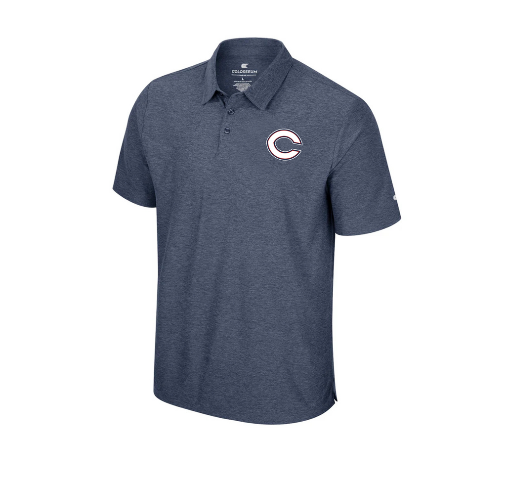 Colosseum Performance "C" Polo, Heathered Navy - Columbus Explorers Shop